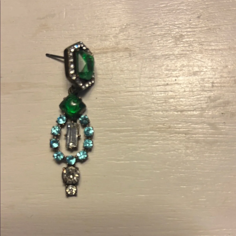 Stella & Dot Multicolor Crystal Chandelier Earrings - Picture 5 of 6